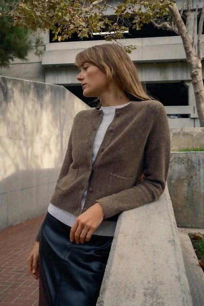 COVERED BUTTON CARDIGAN