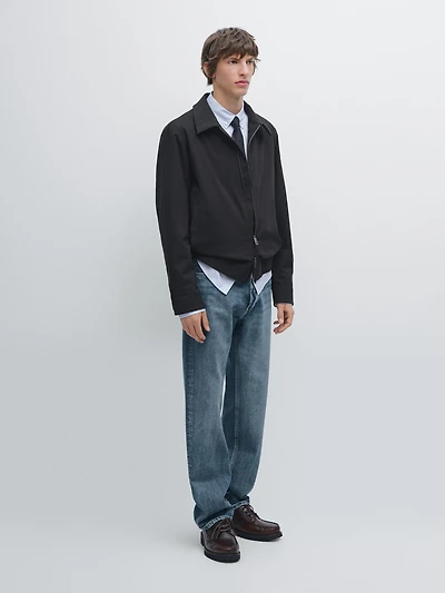 Water-repellent bomber jacket with hem detail