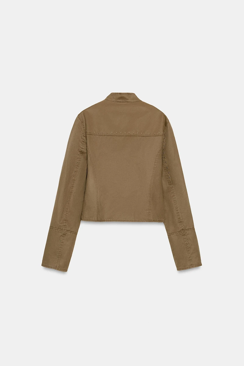 WASHED EFFECT STUDDED JACKET
