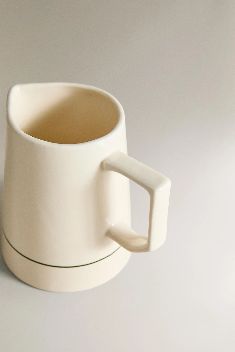 STONEWARE COFFEE SHOP CREAM PITCHER