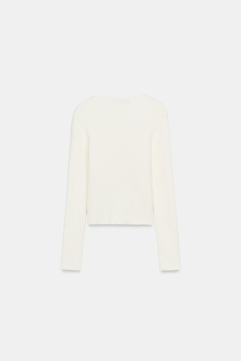 ASYMMETRIC CLOSURE KNIT CARDIGAN