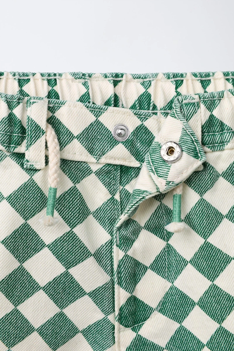 TWILL CHECKERBOARD SHORTS