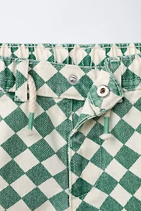 TWILL CHECKERBOARD SHORTS