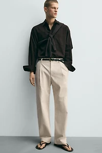 RELAXED FIT PINSTRIPE CHINO PANTS