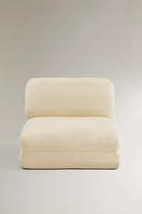 BOUCLÉ FOLDING LOUNGE CHAIR