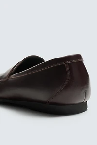 AARON LEVINE X ZARA LEATHER PENNY LOAFERS WITH VIBRAM® SOLE