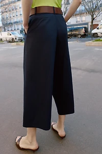 PANTALON JUPE-CULOTTE AVEC CEINTURE