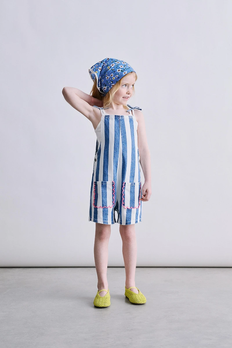 SHORT WAVY STRIPED JUMPSUIT