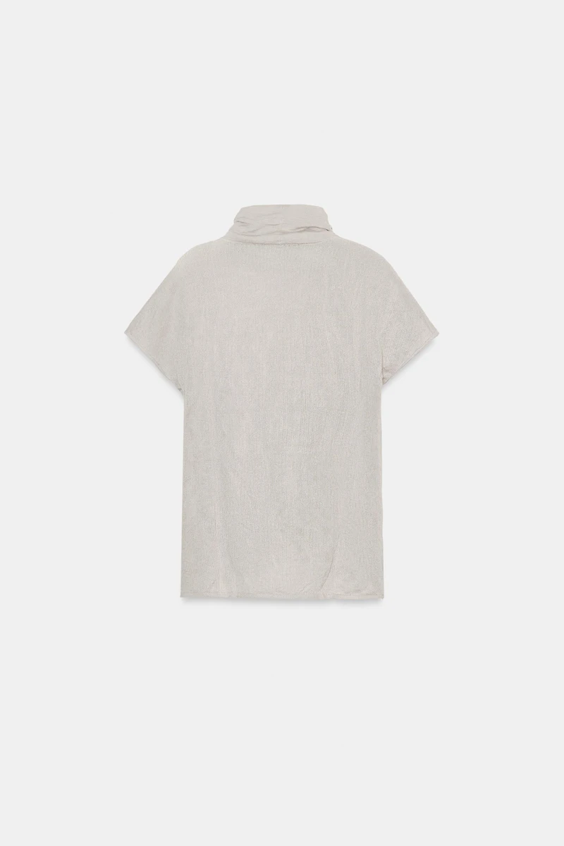 WRINKLED KNIT KNOT TOP