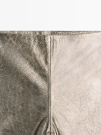 Nappa leather metallic trousers