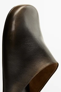 Leather mule clogs