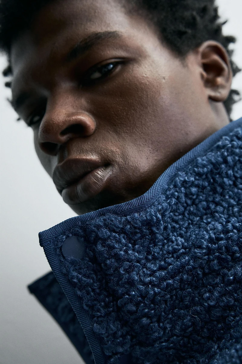 FLEECE SWEATSHIRT WITH SHEARLING EFFECT