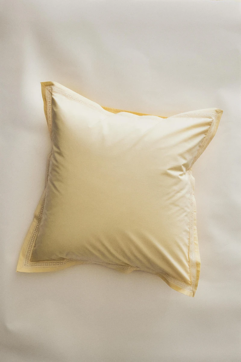 OPENWORK EMBROIDERED PILLOWCASE
