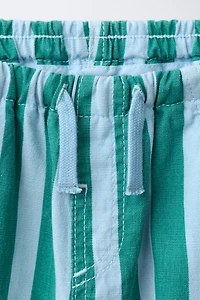 STRIPED COTTON LINEN PANTS
