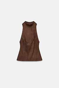 FAUX LEATHER TOP