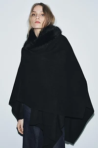 KNIT FUR CAPE