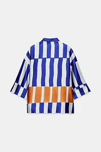 OVERSIZED SATIN-STRIPED SHIRT
