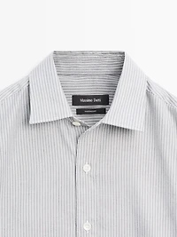 Regular fit melange striped shirt