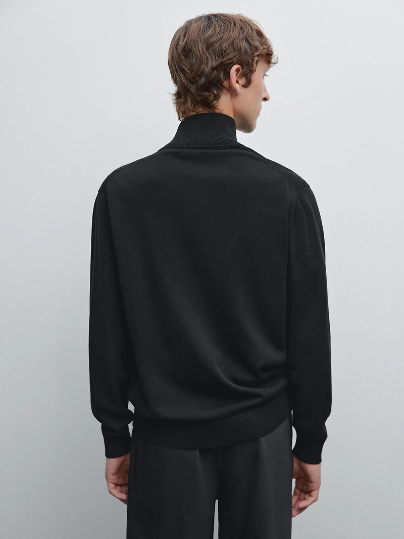 100% cotton zip cardigan