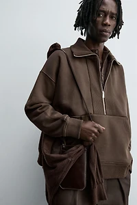 QUARTER-ZIP RIB SWEATSHIRT