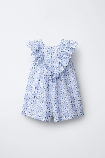 EMBROIDERED SHORT JUMPSUIT