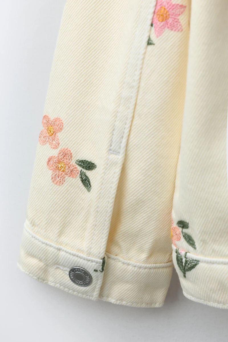 EMBROIDERED FLORAL TWILL JACKET
