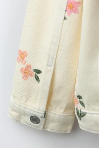 EMBROIDERED FLORAL TWILL JACKET