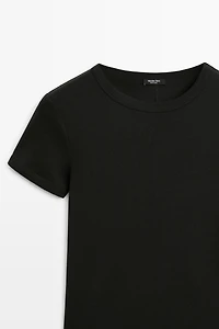 Ribbed short sleeve T-shirt