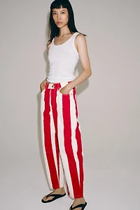 ZW COLLECTION MID-RISE TAPERED STRIPE JEANS