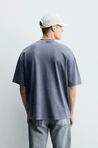 WASHED PRINTED T-SHIRT WITH STUDS