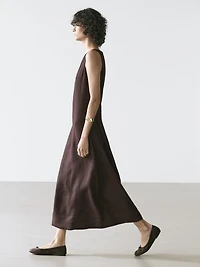 Linen halter midi dress