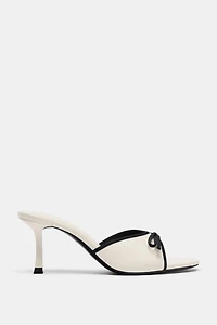 BOW HEELED SANDALS