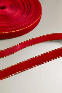 CHRISTMAS GIFT RIBBON WITH METALLIC EDGE