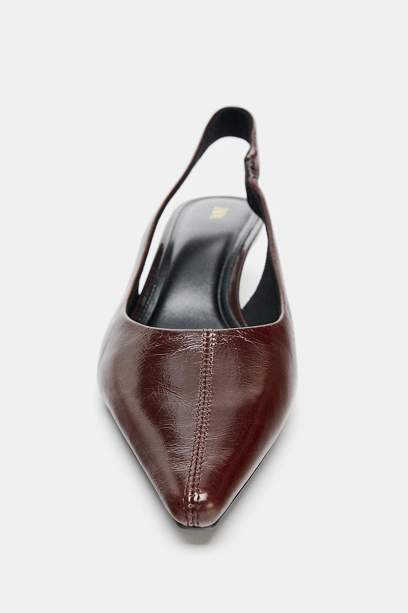 LEATHER SLINGBACK HEELS