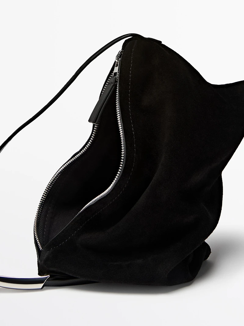 Small split suede leather bag