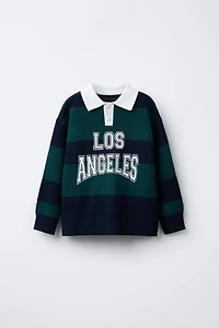 PULL POLO EN MAILLE VARSITY À RAYURES