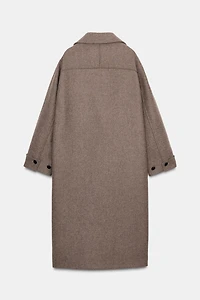 OVERSIZED WOOL COAT WITH CONTRAST CUFF