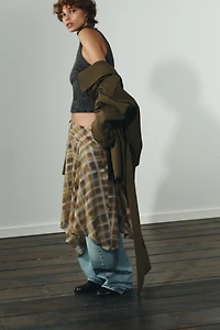 PLAID MIDI SKIRT