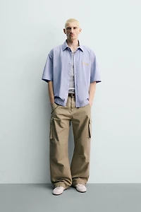 COMBINATION GRAPHIC PLAID SHIRT
