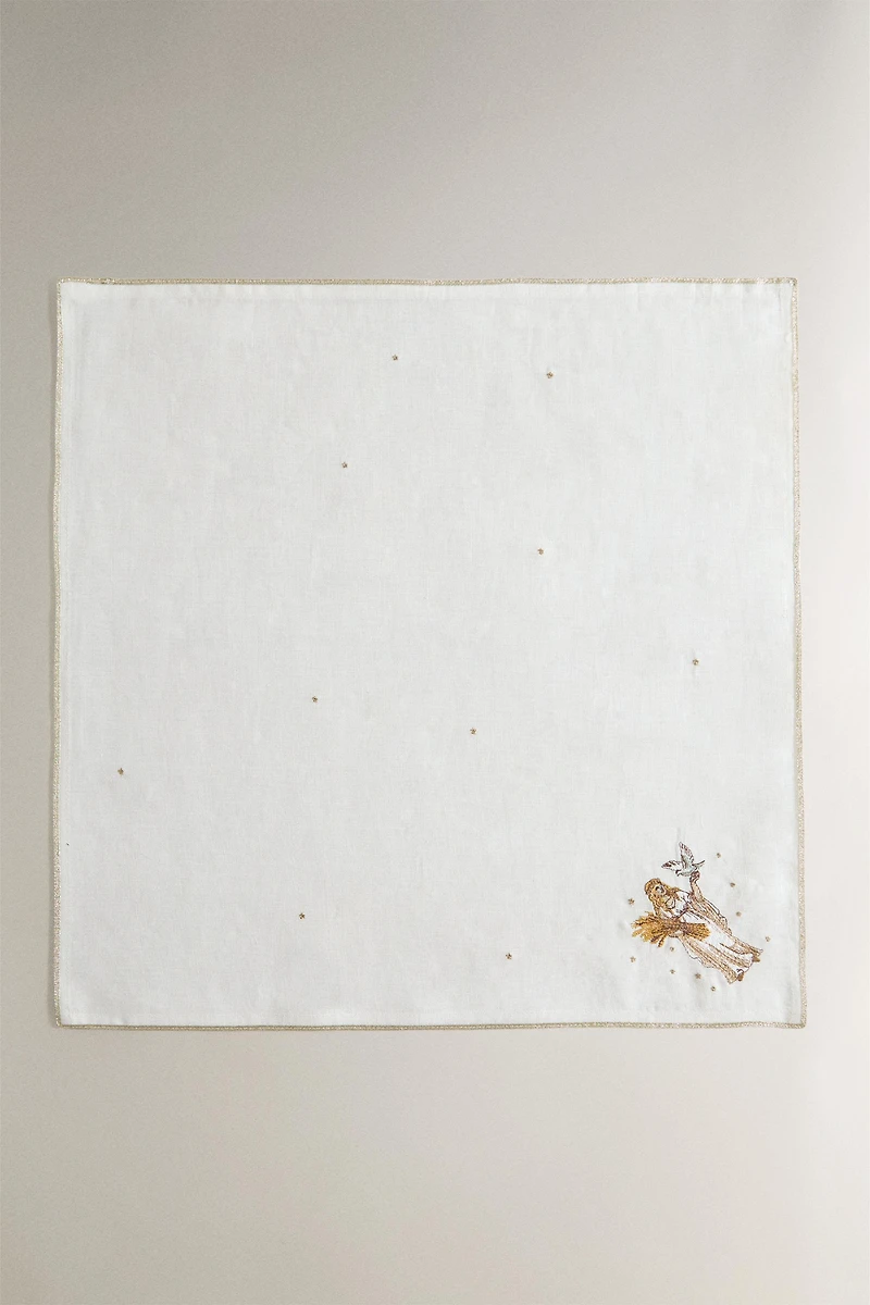 VIRGO EMBROIDERED LINEN NAPKIN | MARISA BERENSON