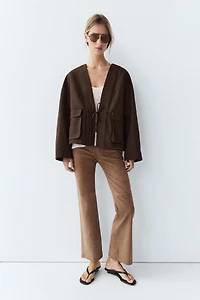 Cotton and linen pocket kimono