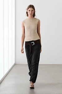 Top en maille avec lin