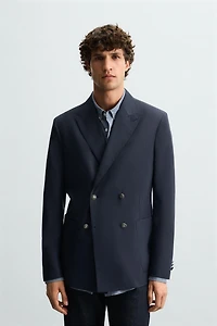 WOOL BLEND DOUBLE BREASTED BLAZER