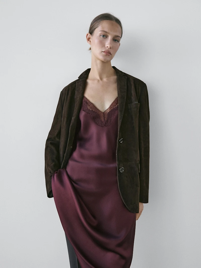 Flowing midi slip dress