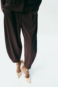 SATIN TAPERED PANTS