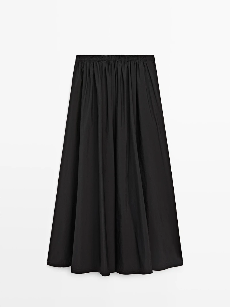 Jupe midi en tissu technique