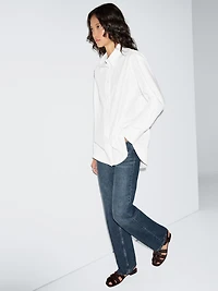 Long 100% cotton poplin shirt