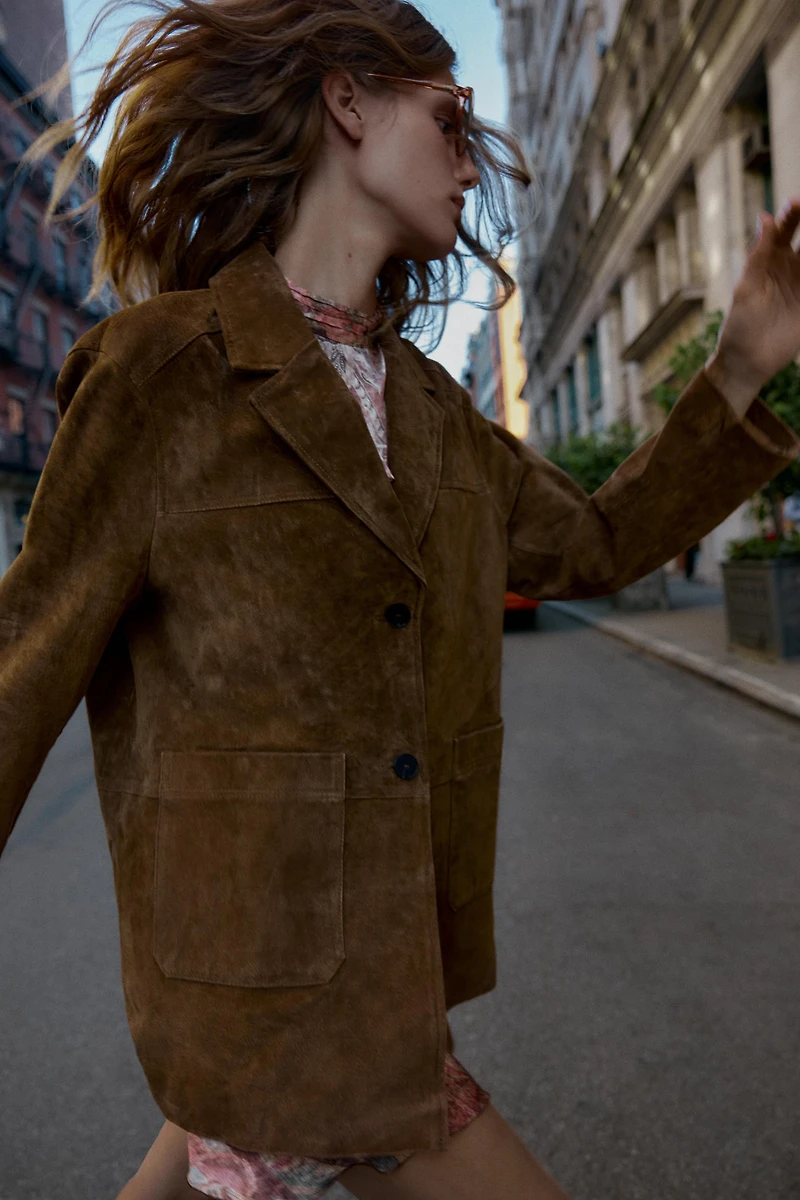 100% LEATHER LONG JACKET