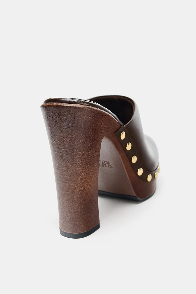 HIGH HEELED CLOG WITH STUDS