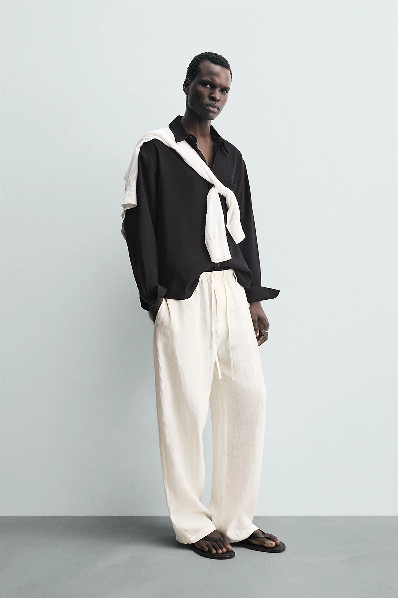 RELAXED FIT LINEN PANTS